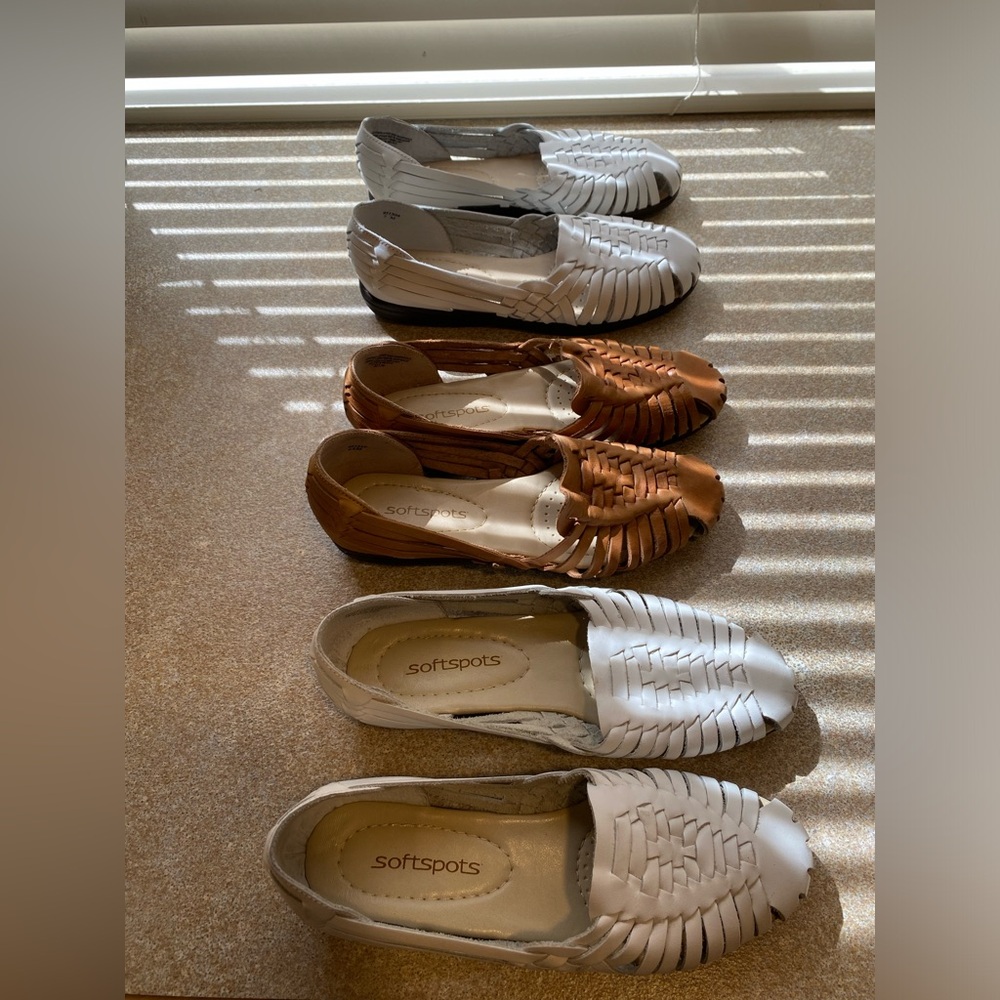 Lot of 3 Pairs of Leather Trinidad Softspots Shoes Sizes 1(7M) 2(6.5M)